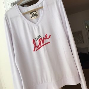 Peace love world butter soft white sweatshirt